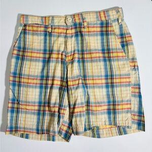 Boston Traders Men's Plaid Shorts - Blue, Yellow, Red